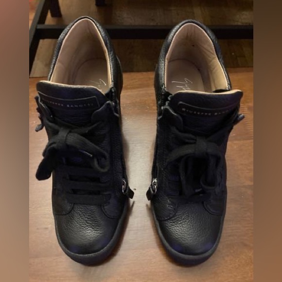 GIUSEPPE ZANOTTI - Addy Double Zip Leather Wedge Sneakers - Picture 3 of 3